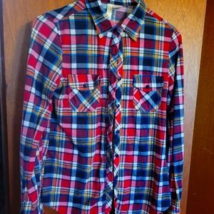 Plaid long-sleeve top